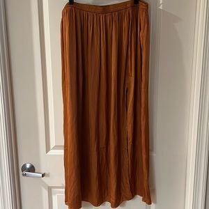 Satin Pleated J. Crew Midi Skirt L
